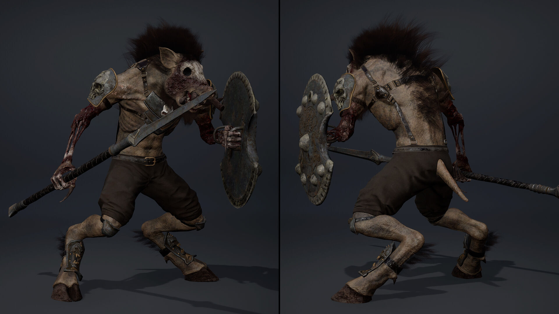 Thunder Spearman Damaged Low-poly 3D model_6