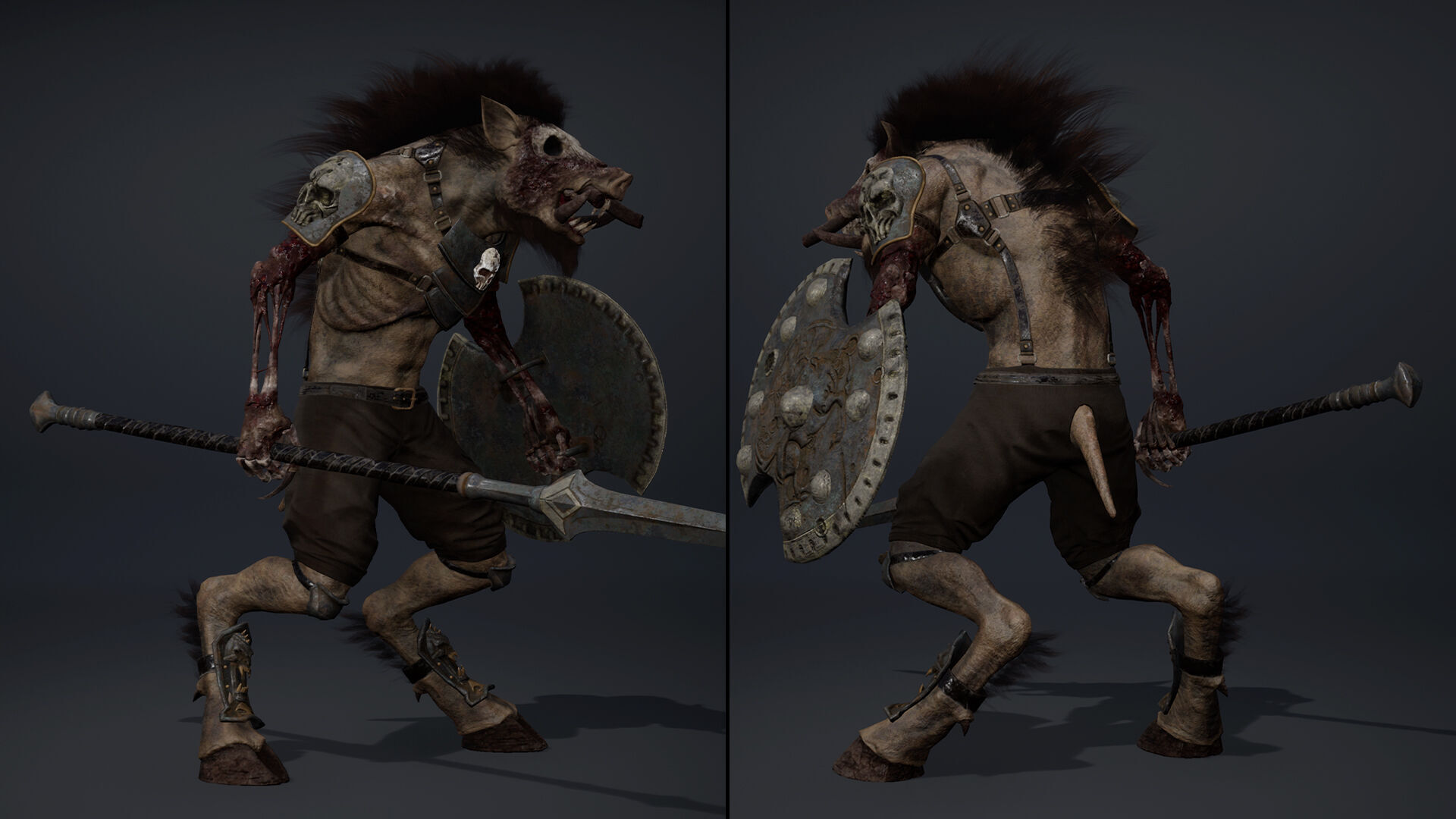 Thunder Spearman Damaged Low-poly 3D model_5