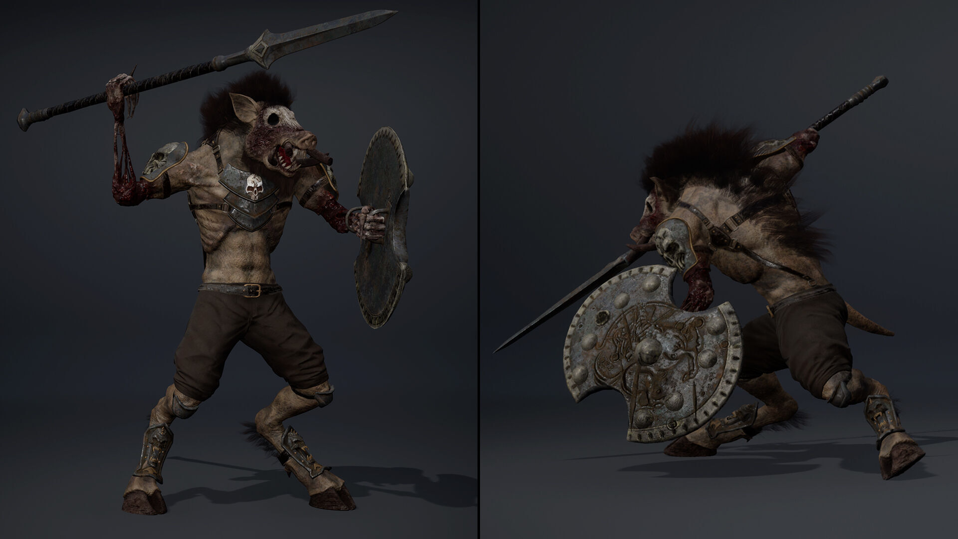 Thunder Spearman Damaged Low-poly 3D model_8