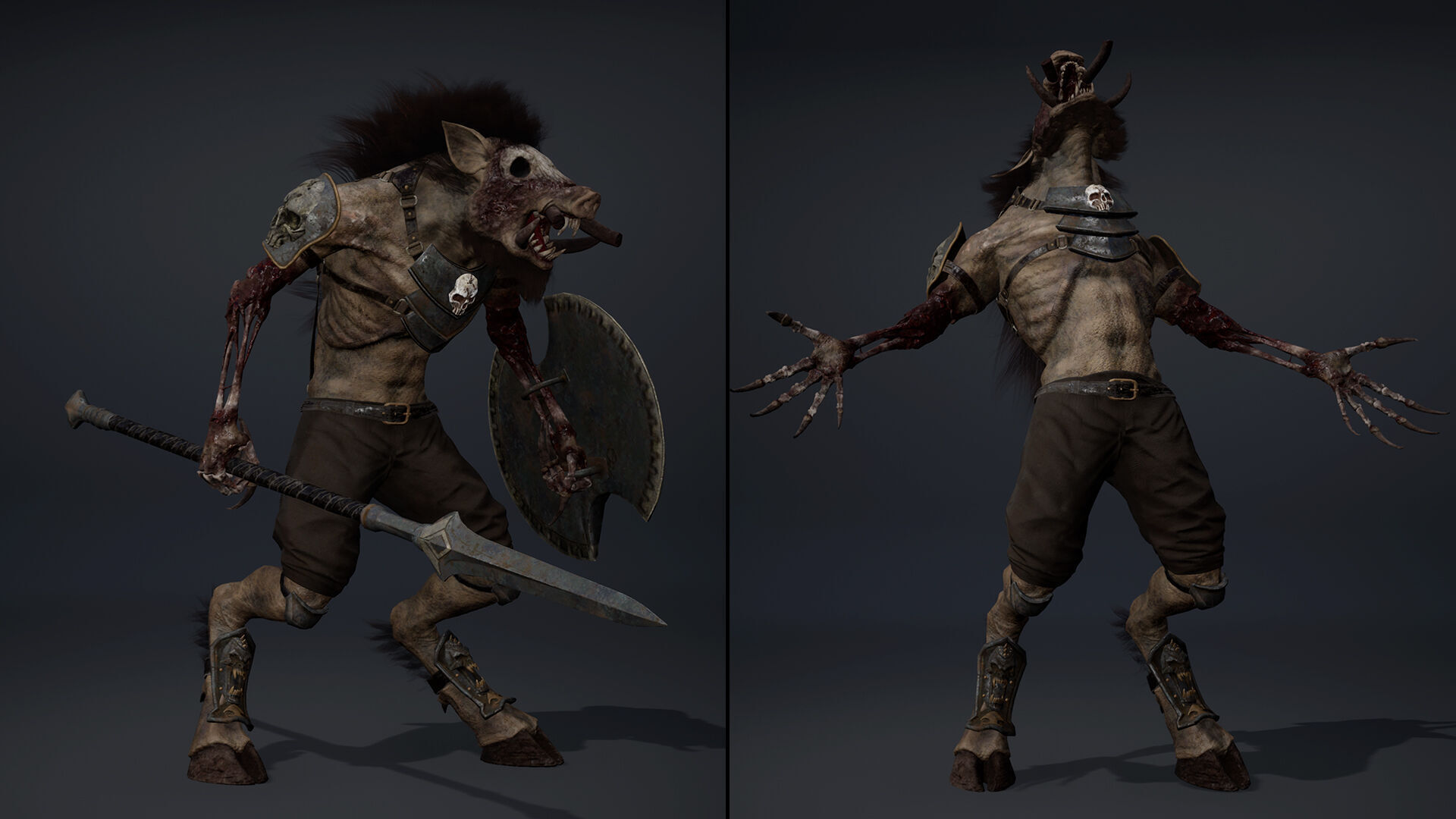 Thunder Spearman Damaged Low-poly 3D model_10