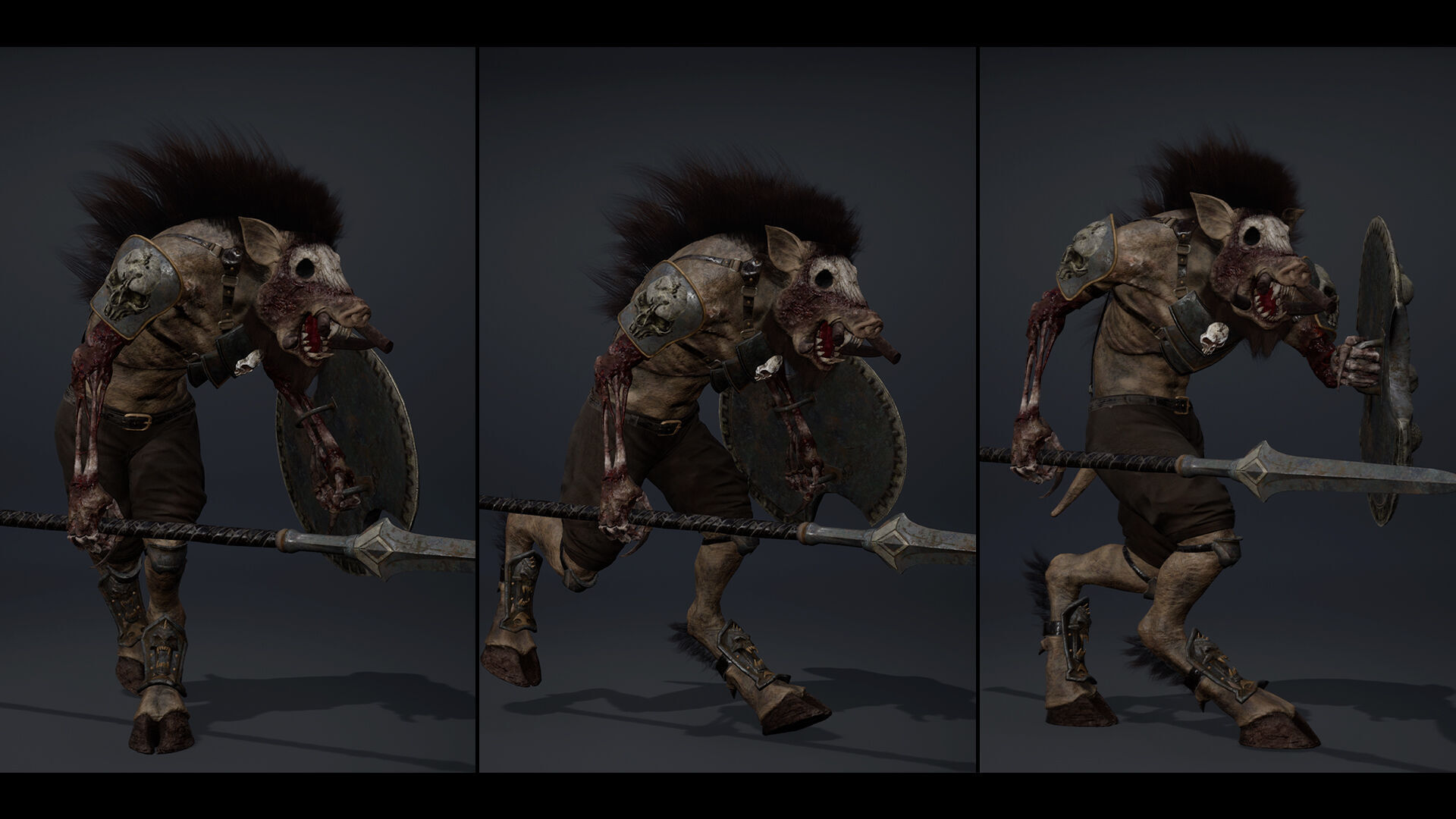 Thunder Spearman Damaged Low-poly 3D model_14