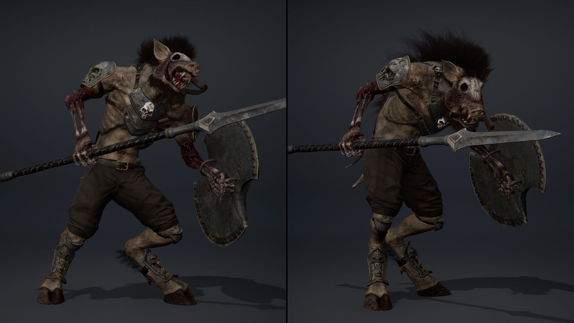 Thunder Spearman Damaged Low-poly 3D model_15