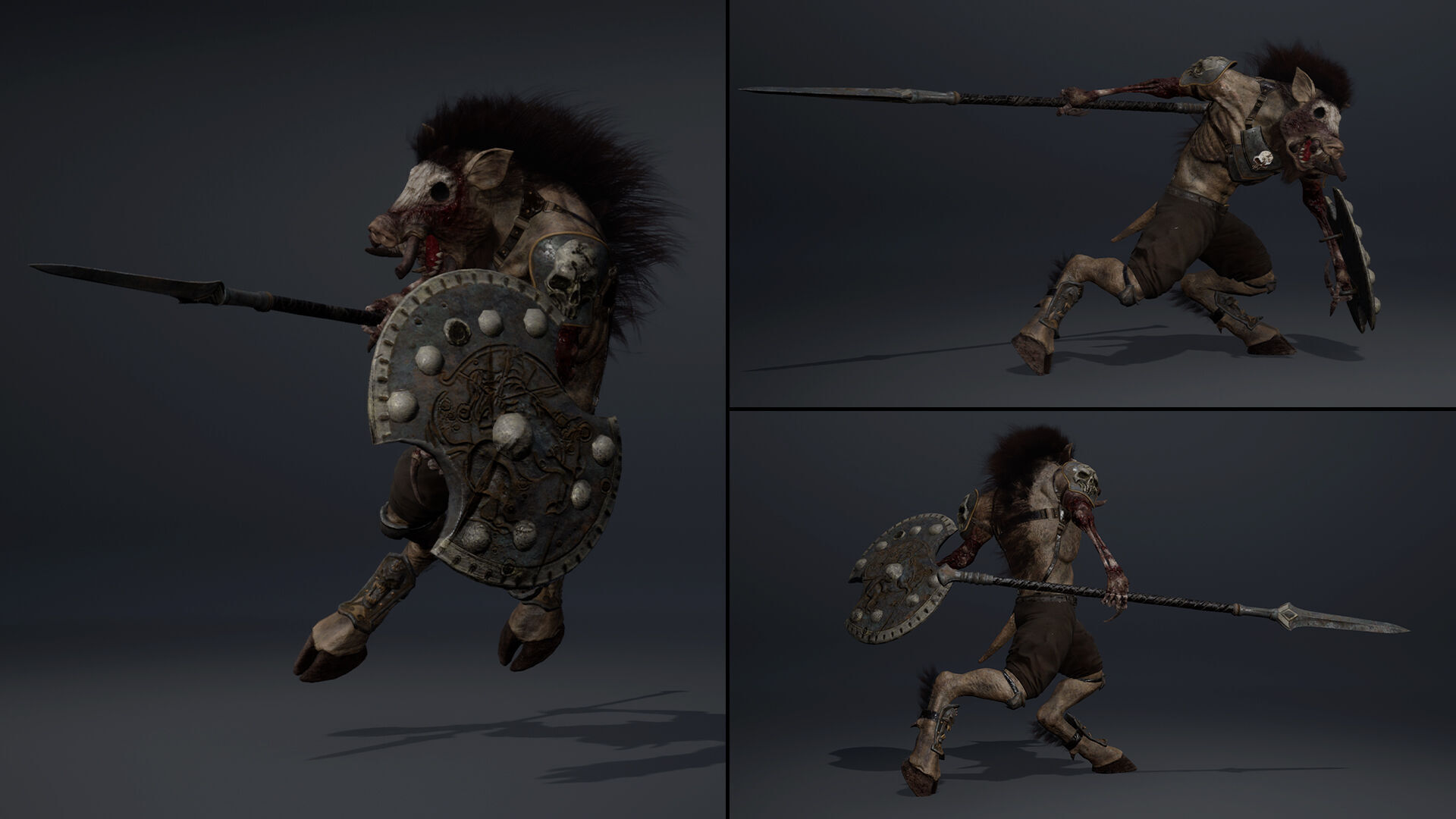 Thunder Spearman Damaged Low-poly 3D model_9