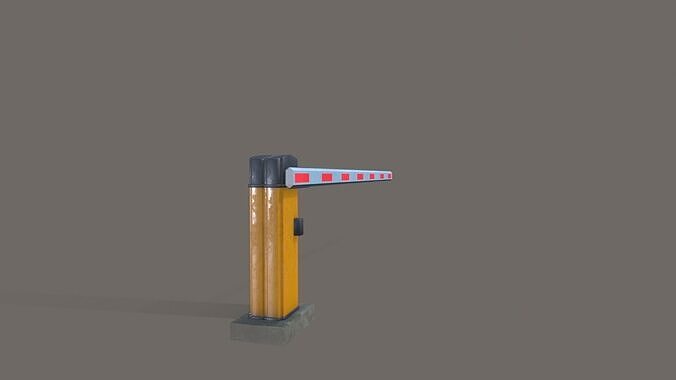 Parking Car Barrier Gate Low-poly 3D model 5