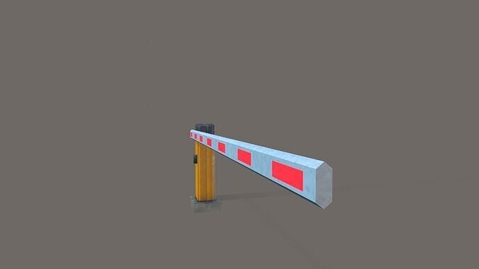 Parking Car Barrier Gate Low-poly 3D model 4