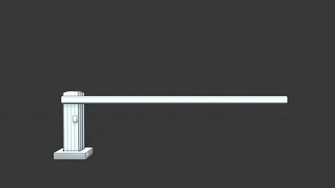 Parking Car Barrier Gate Low-poly 3D model 7