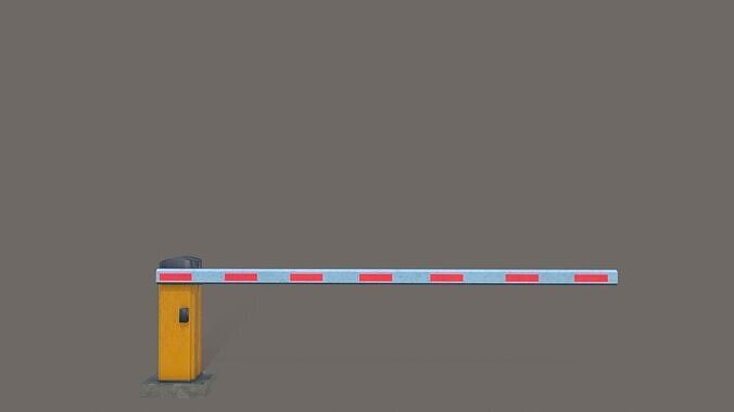Parking Car Barrier Gate Low-poly 3D model 3