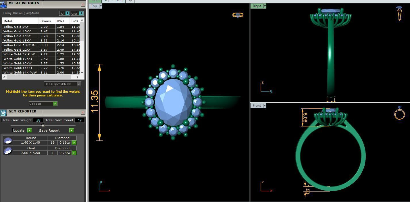 Ovel Diana Ring 3d Model and Render 3D print model_12