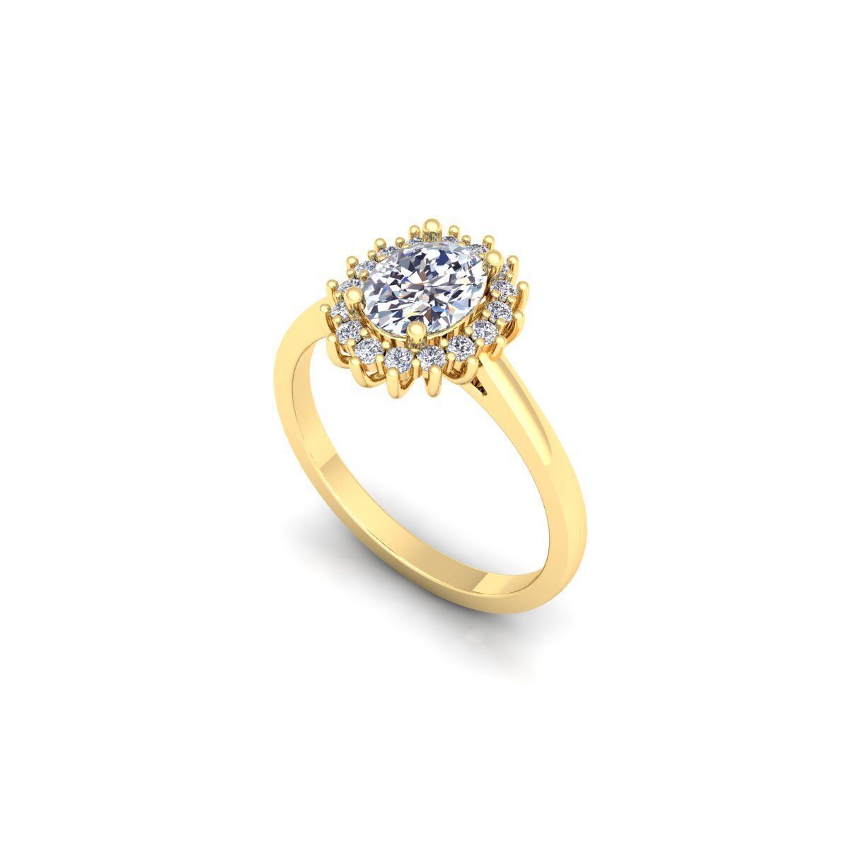 Ovel Diana Ring 3d Model and Render 3D print model_9