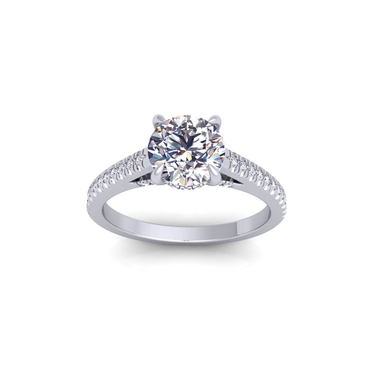 Round Engagement Diamond Ring 3d Model and Render 3D print model_2