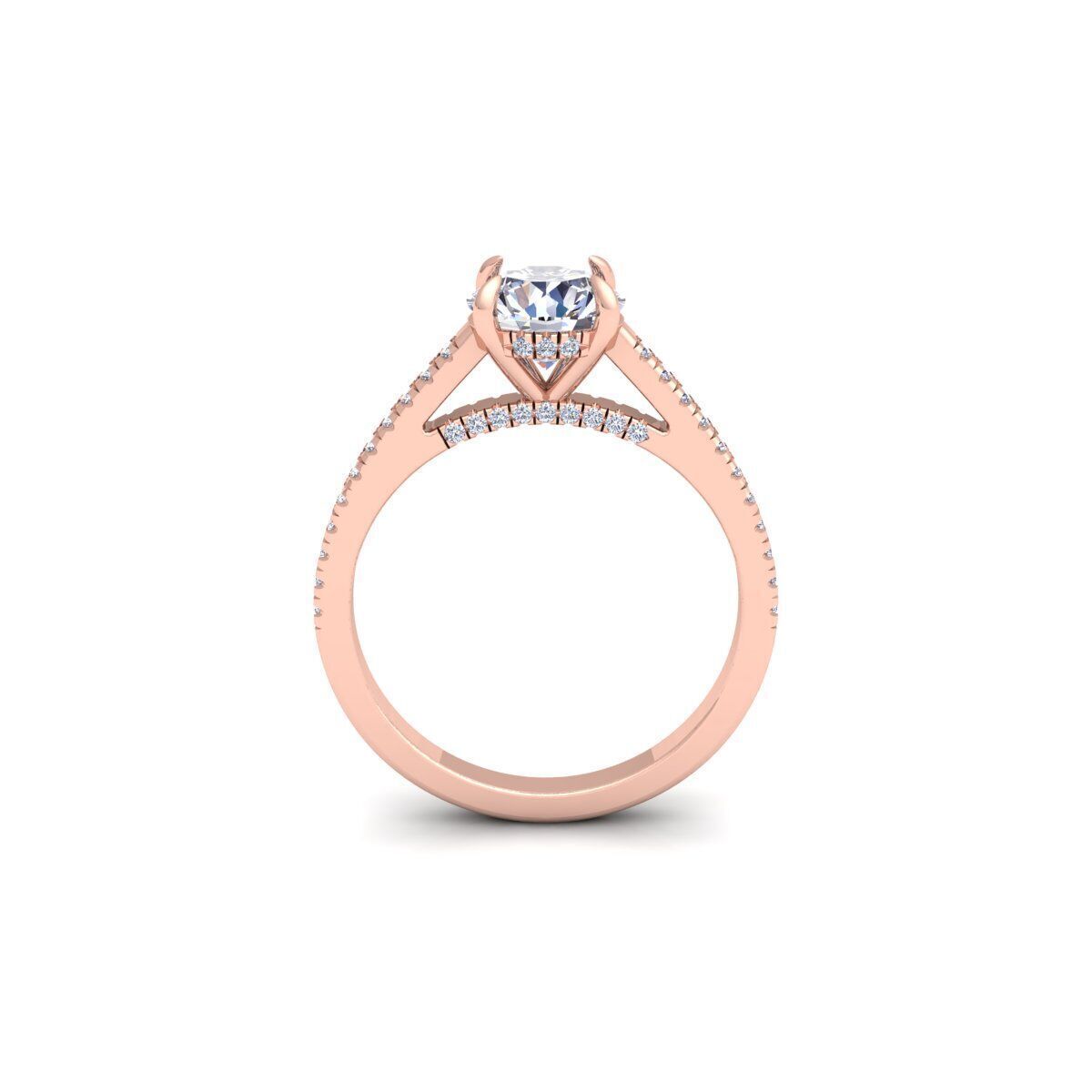 Round Engagement Diamond Ring 3d Model and Render 3D print model_4