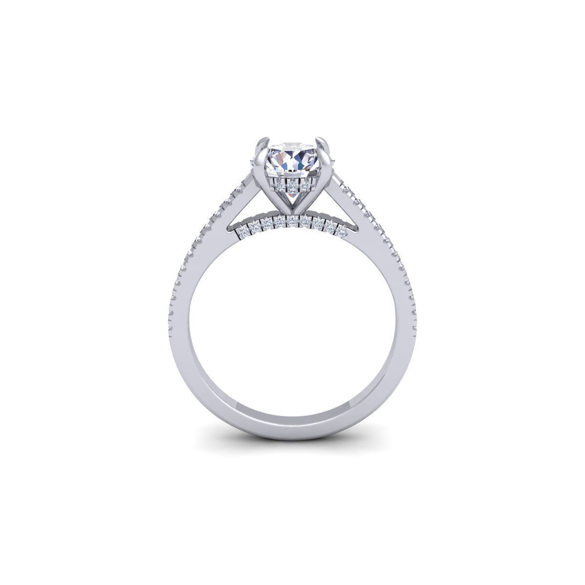 Round Engagement Diamond Ring 3d Model and Render 3D print model_5