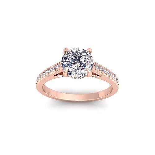 Round Engagement Diamond Ring 3d Model and Render 3D print model