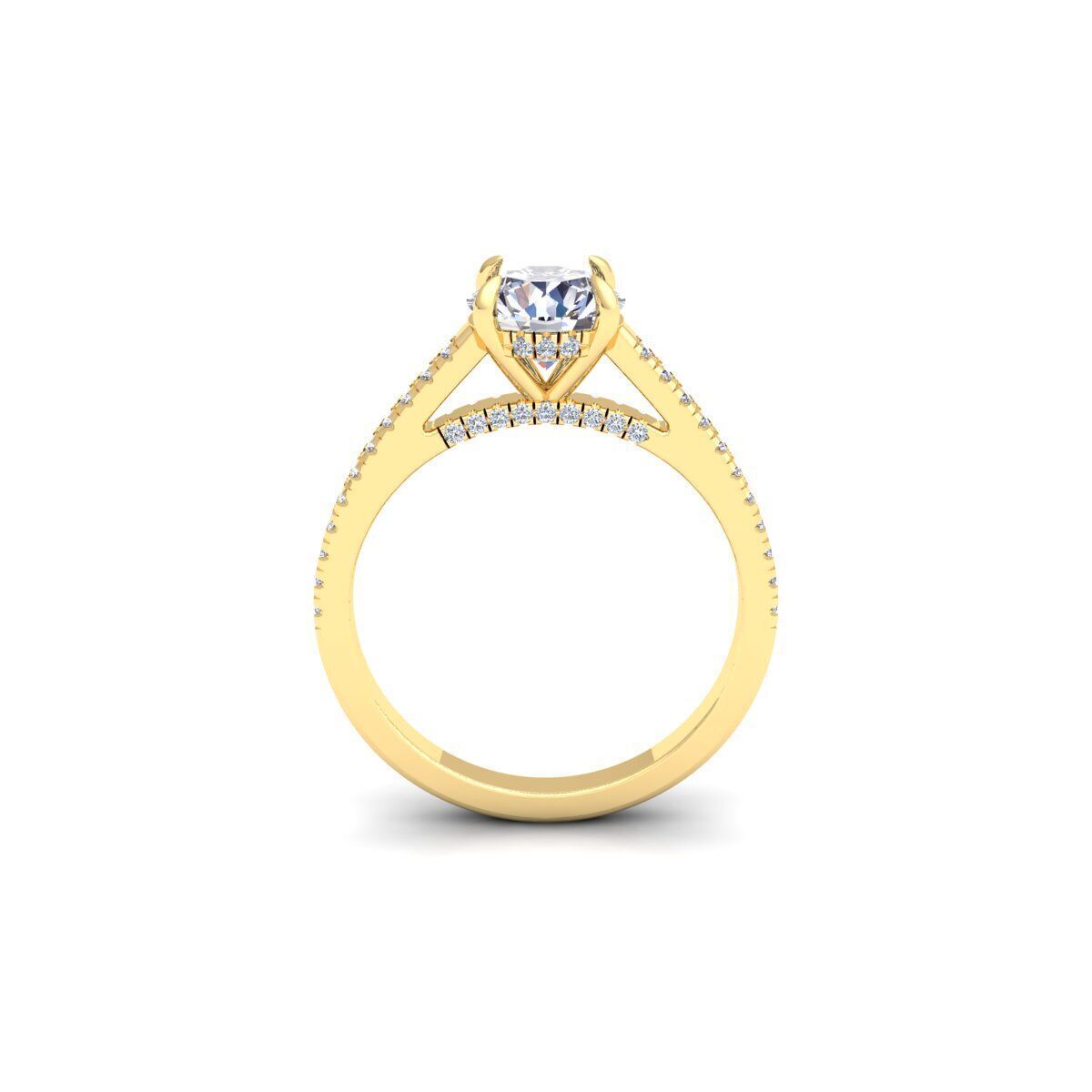 Round Engagement Diamond Ring 3d Model and Render 3D print model_3