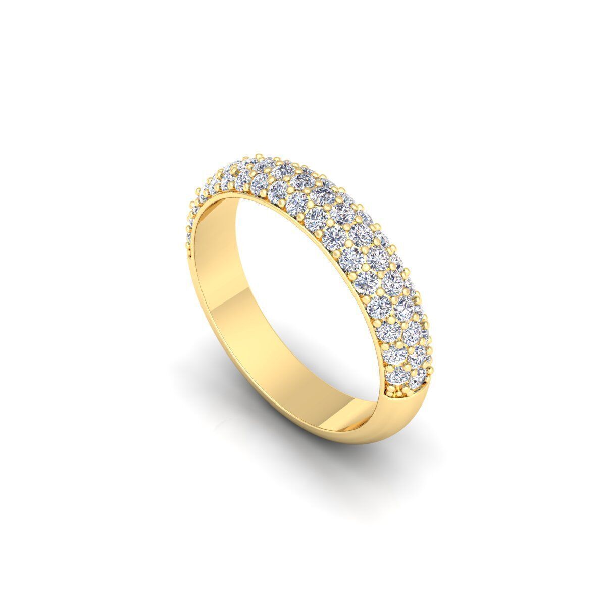 Band diamond Ring 3d Model and Render  3D print model_9