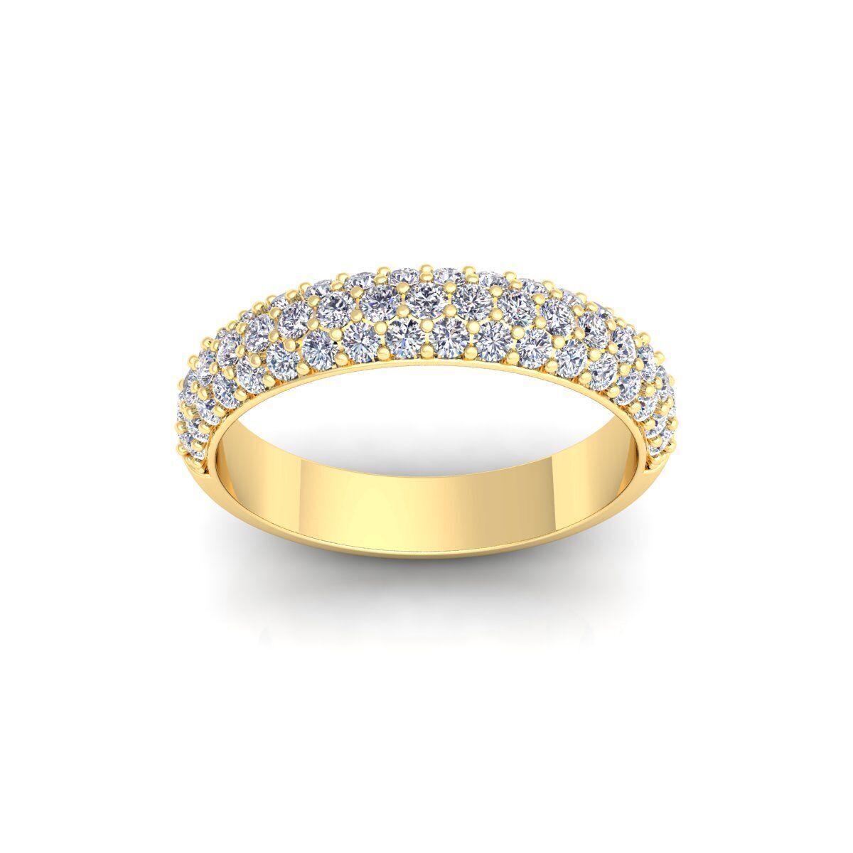 Band diamond Ring 3d Model and Render  3D print model_1