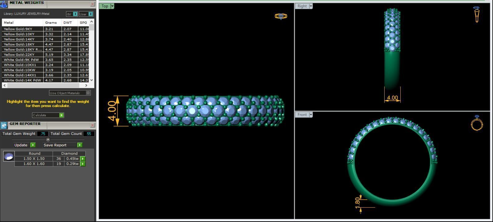 Band diamond Ring 3d Model and Render  3D print model_12
