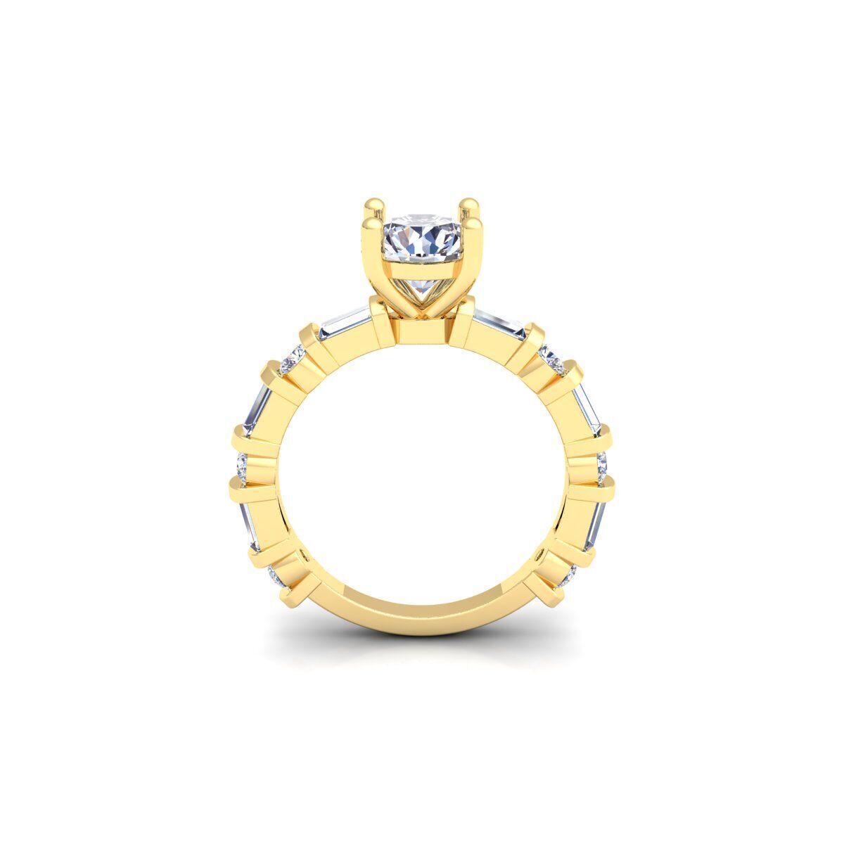 Round Solitaire Diamond Ring 3d Model and Render 3D print model_3