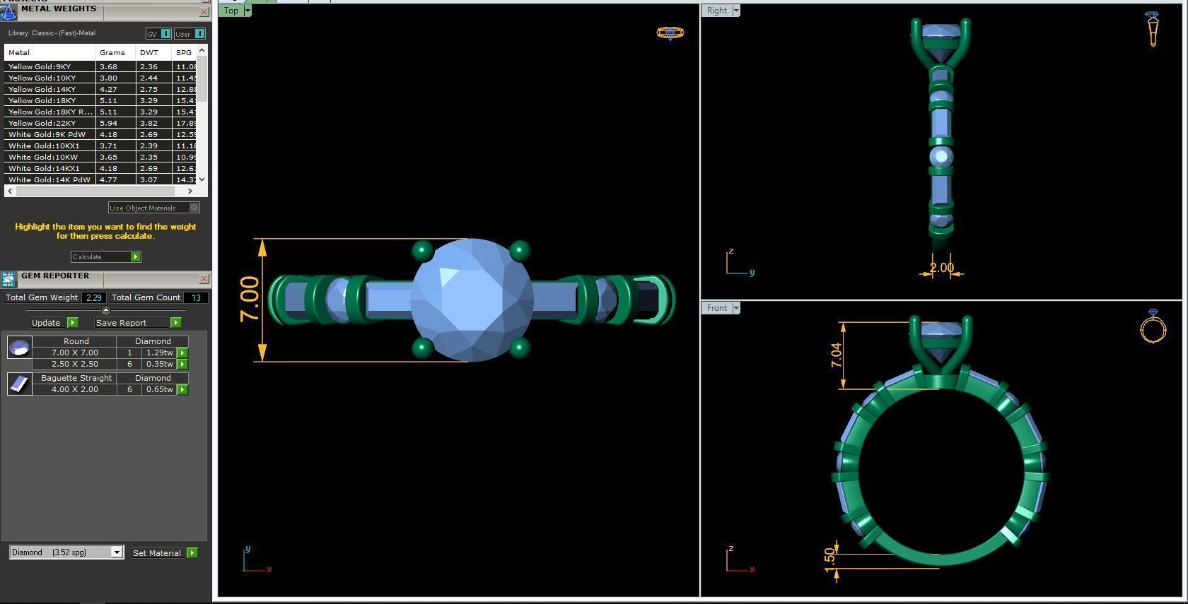 Round Solitaire Diamond Ring 3d Model and Render 3D print model_12