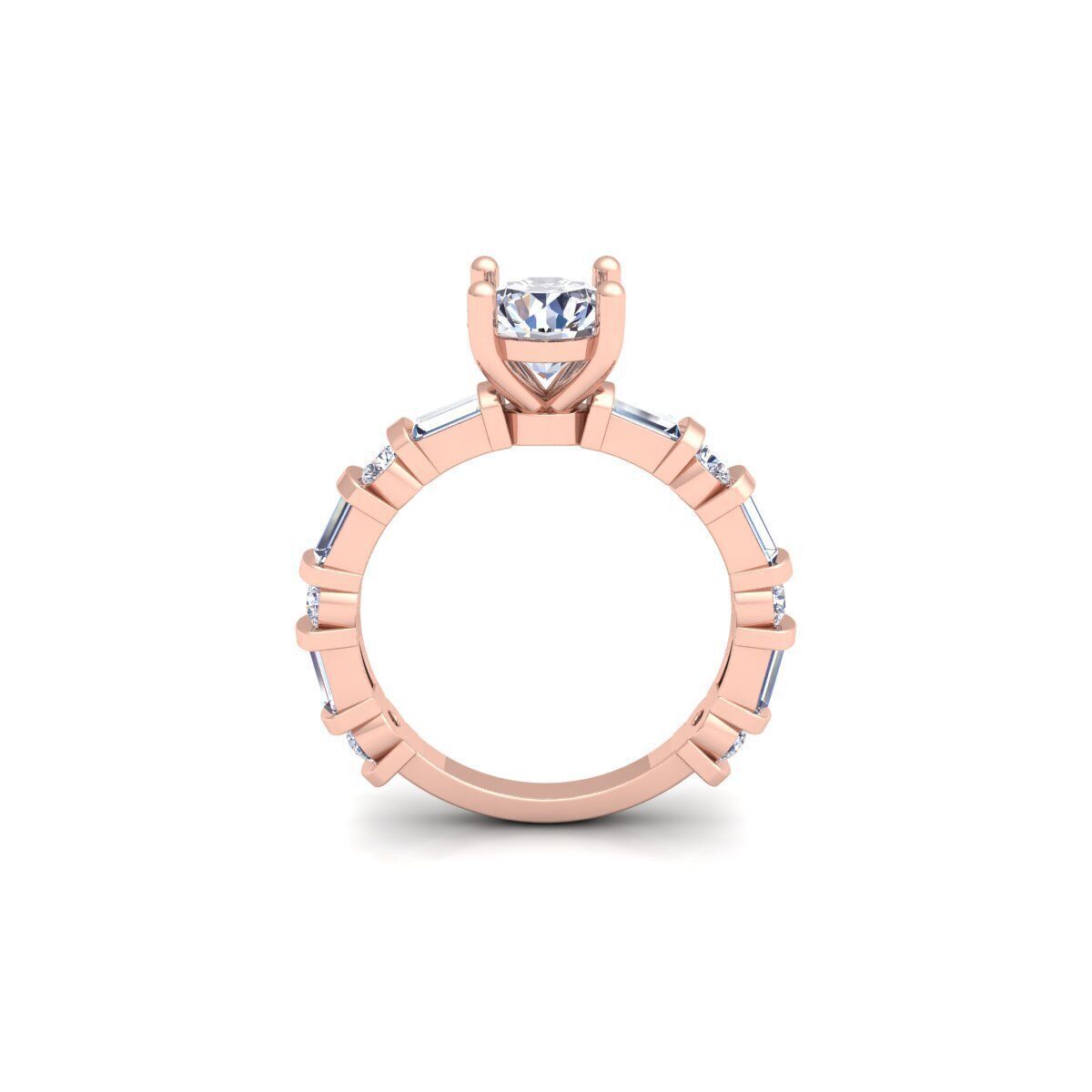 Round Solitaire Diamond Ring 3d Model and Render 3D print model_4
