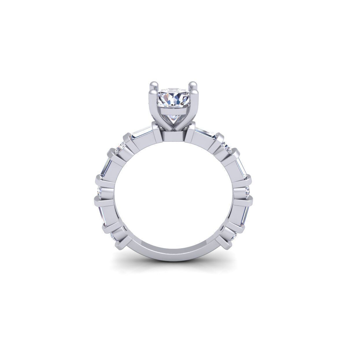 Round Solitaire Diamond Ring 3d Model and Render 3D print model_5