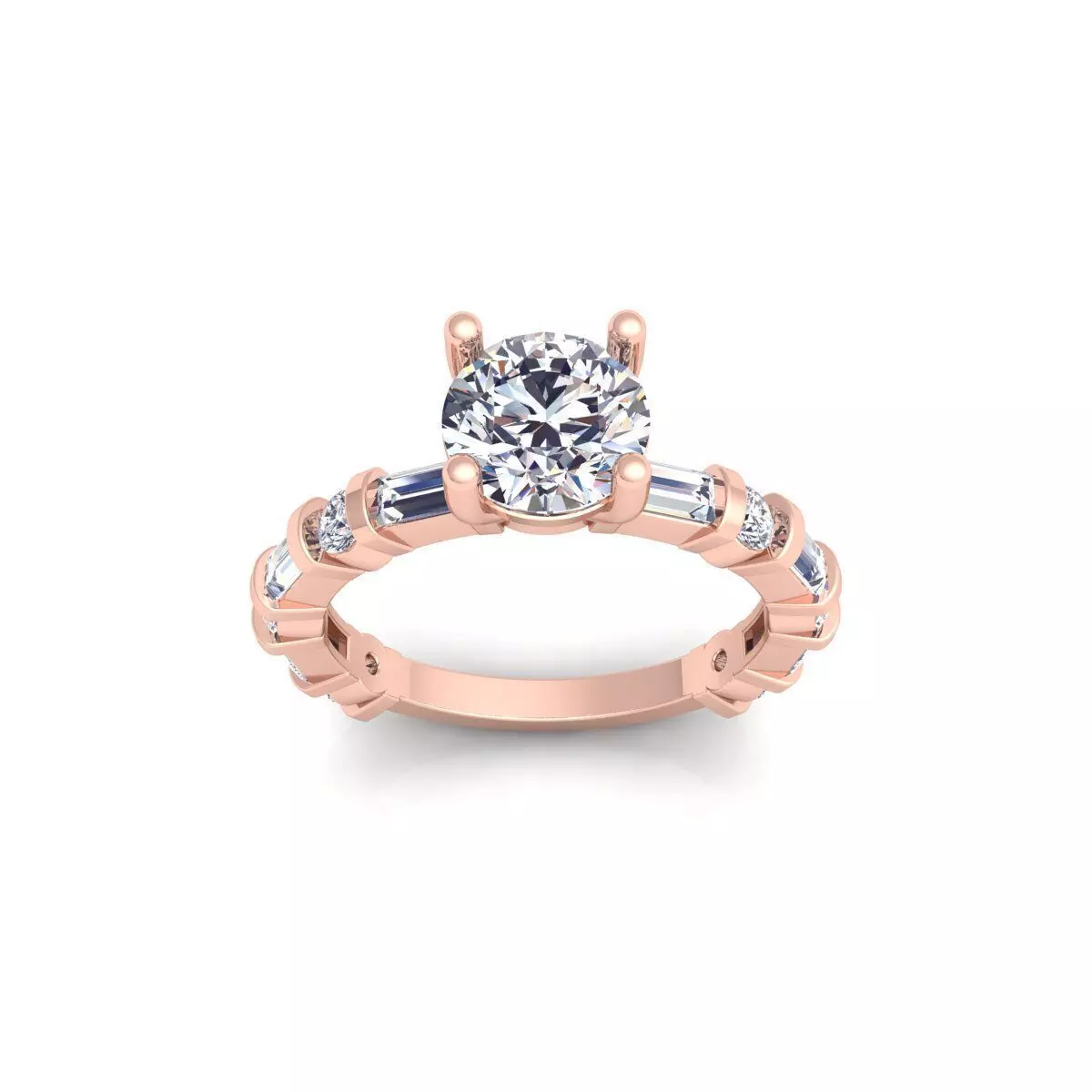 Round Solitaire Diamond Ring 3d Model and Render 3D print model_0