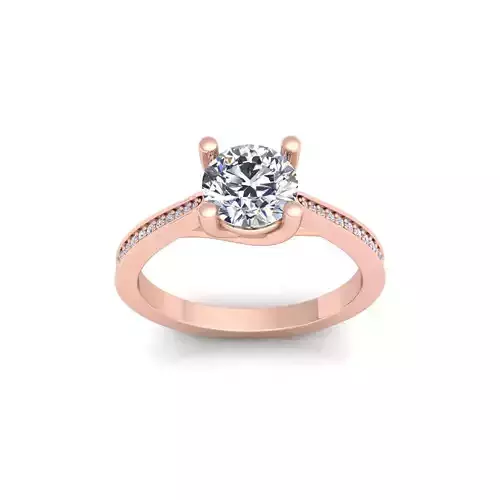 Round Diamond Ring 3d Model and Render 