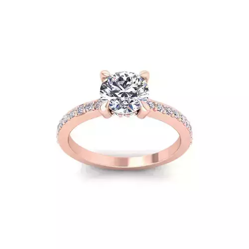 Round Solitaire Ring 3d Model and Render 