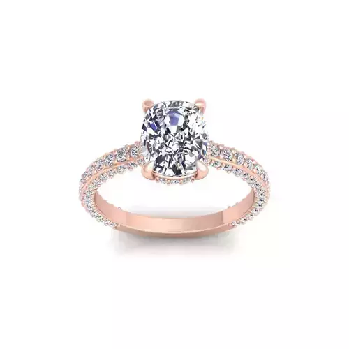 Cushion Diamond Ring 3d Model and Render  