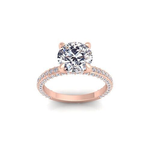 Round Solitaire Diamond Ring 3d Model and Render  3D print model