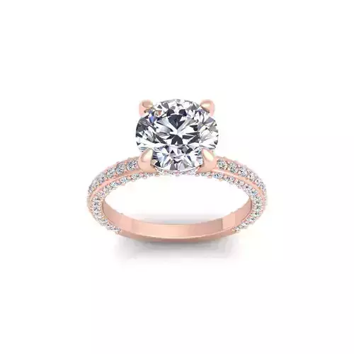 Round Solitaire Diamond Ring 3d Model and Render 