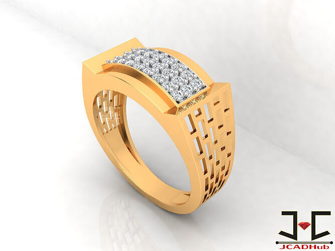 0264 - Gents Ring with Jali Pattern - JCADHub 3D print model