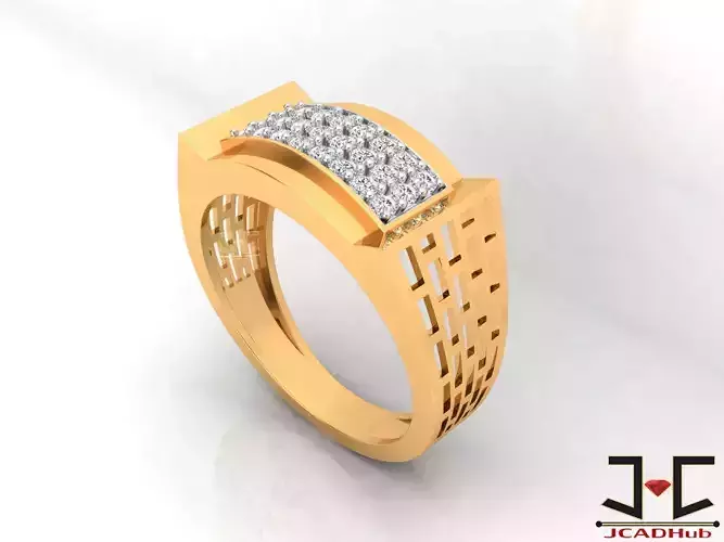 0264 - Gents Ring with Jali Pattern - JCADHub