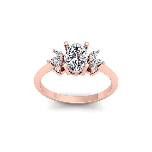 Ovel Engagement Ring 3d model and Render  3D print model