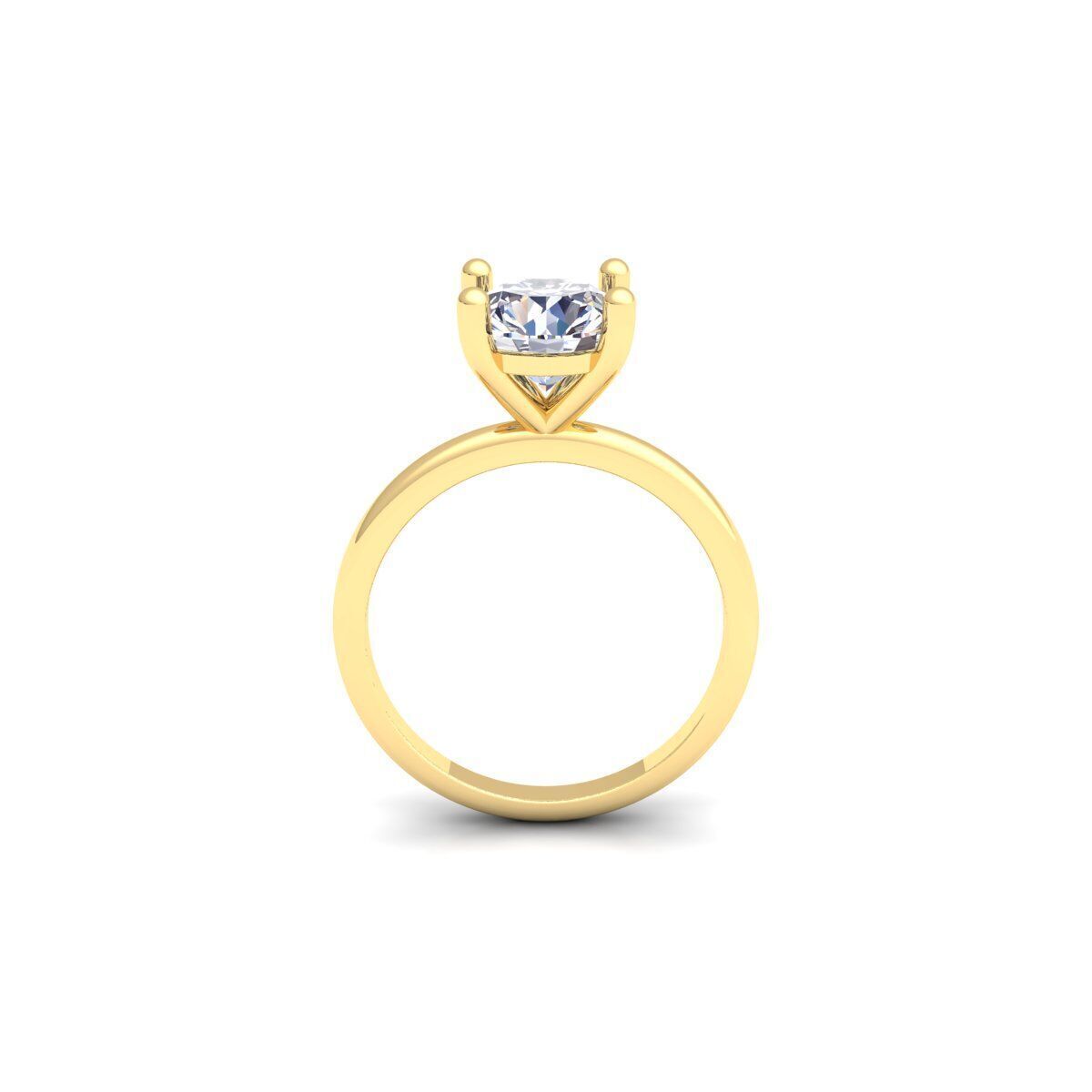 Round Solitaire Diamond Ring 3d Model and Render 3D print model_3