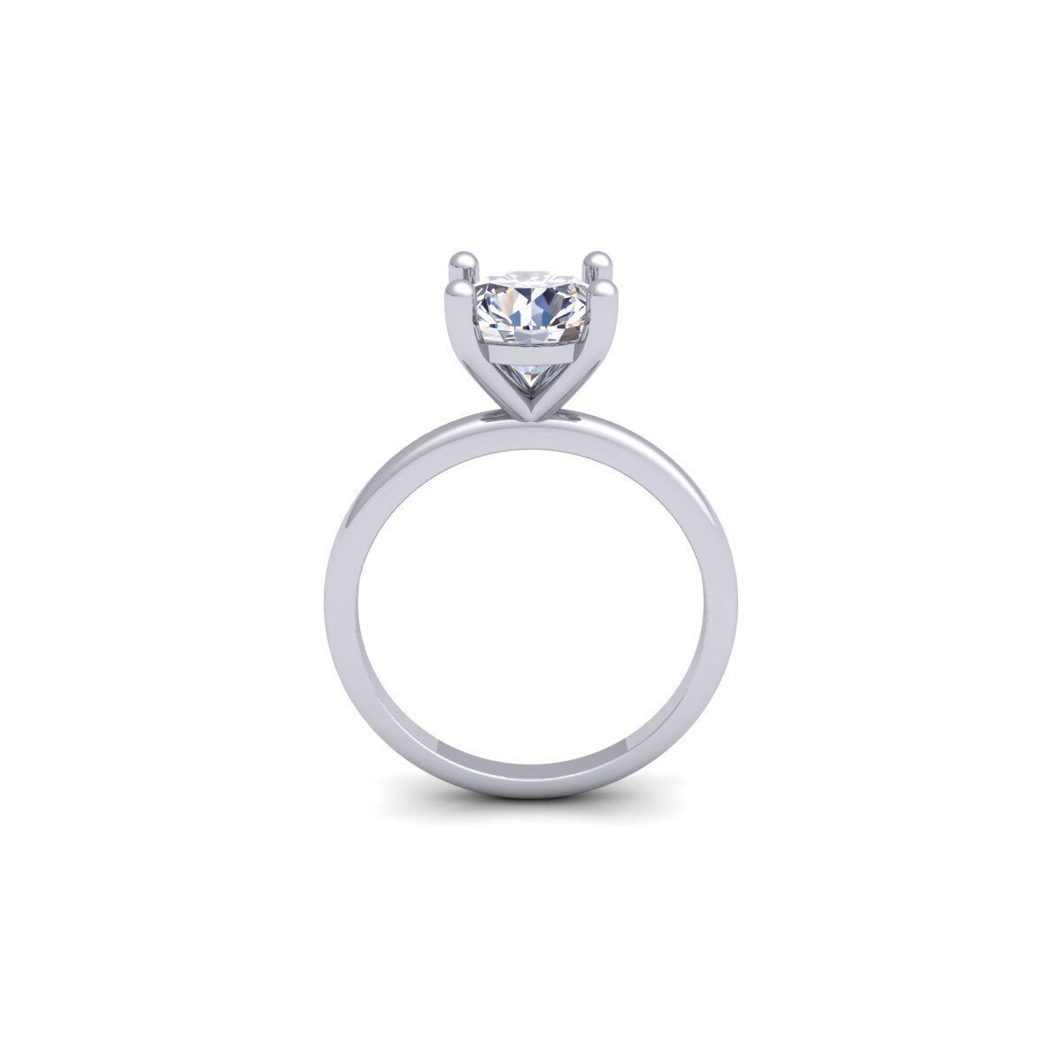 Round Solitaire Diamond Ring 3d Model and Render 3D print model_5