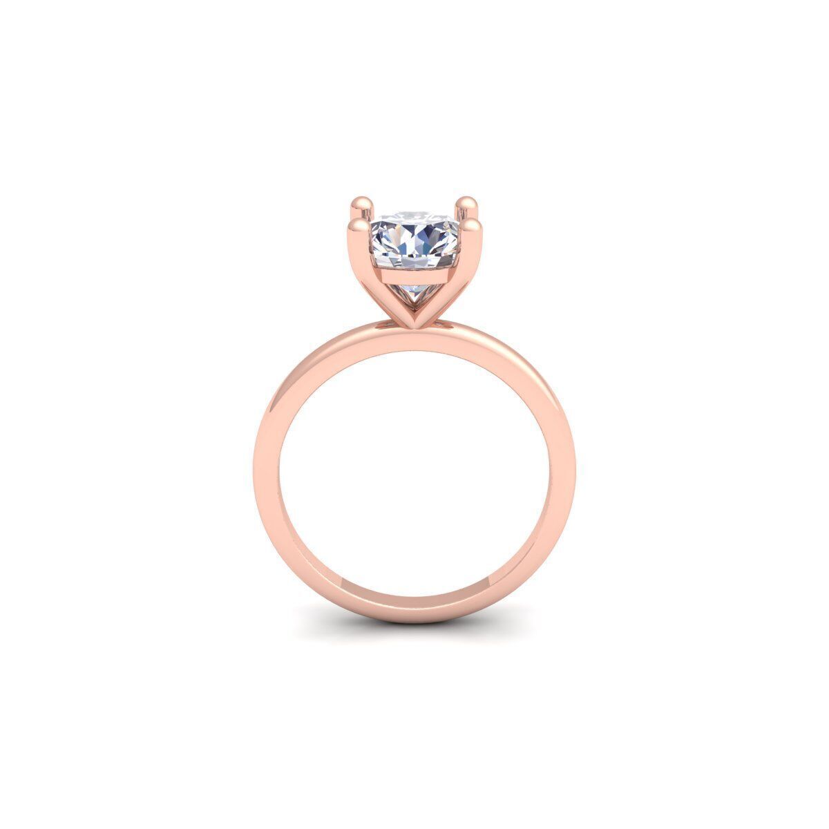 Round Solitaire Diamond Ring 3d Model and Render 3D print model_4