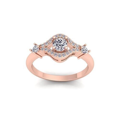 Fancy Round Diamond Ring 3d Model and Render  3D print model