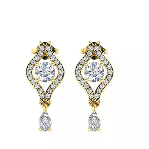 Fancy Earring 3d Model and Render