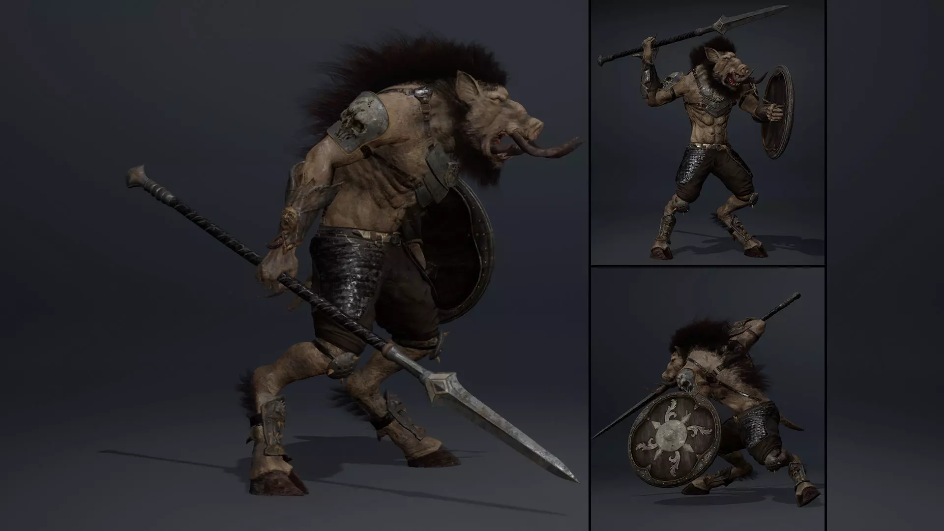 Thunder Spearman Arm2 Brutal Low-poly 3D model_0