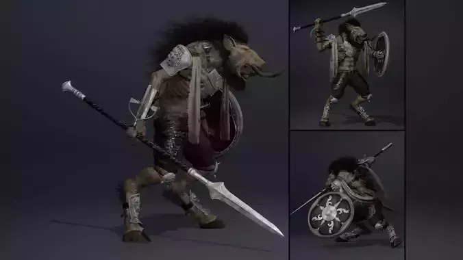 Thunder Spearman Arm2 Low-poly 3D model