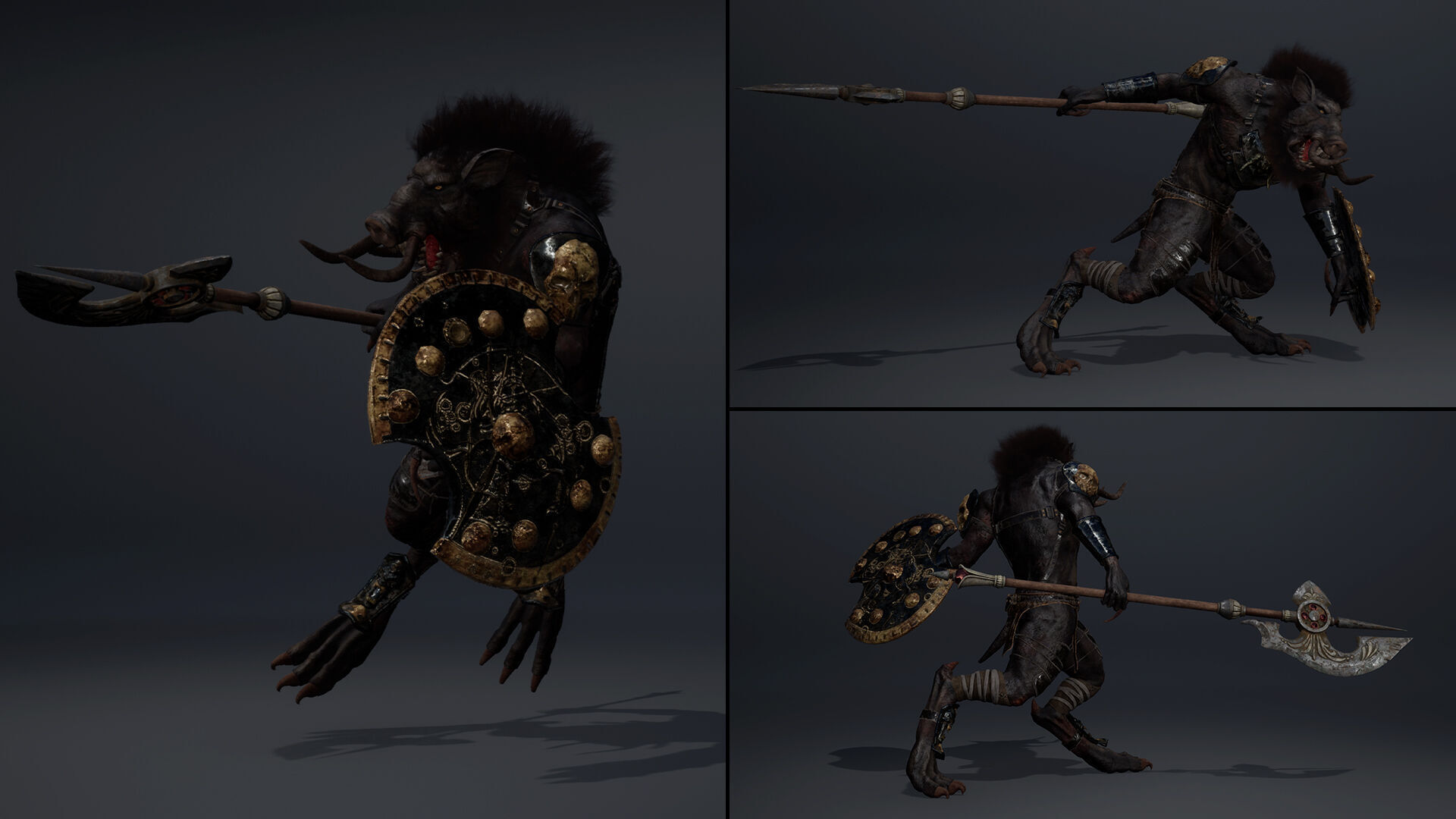 Thunder Spearman Arm1 Brutal Low-poly 3D model_9