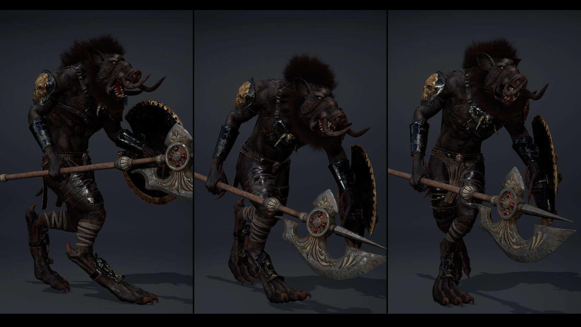 Thunder Spearman Arm1 Brutal Low-poly 3D model_11