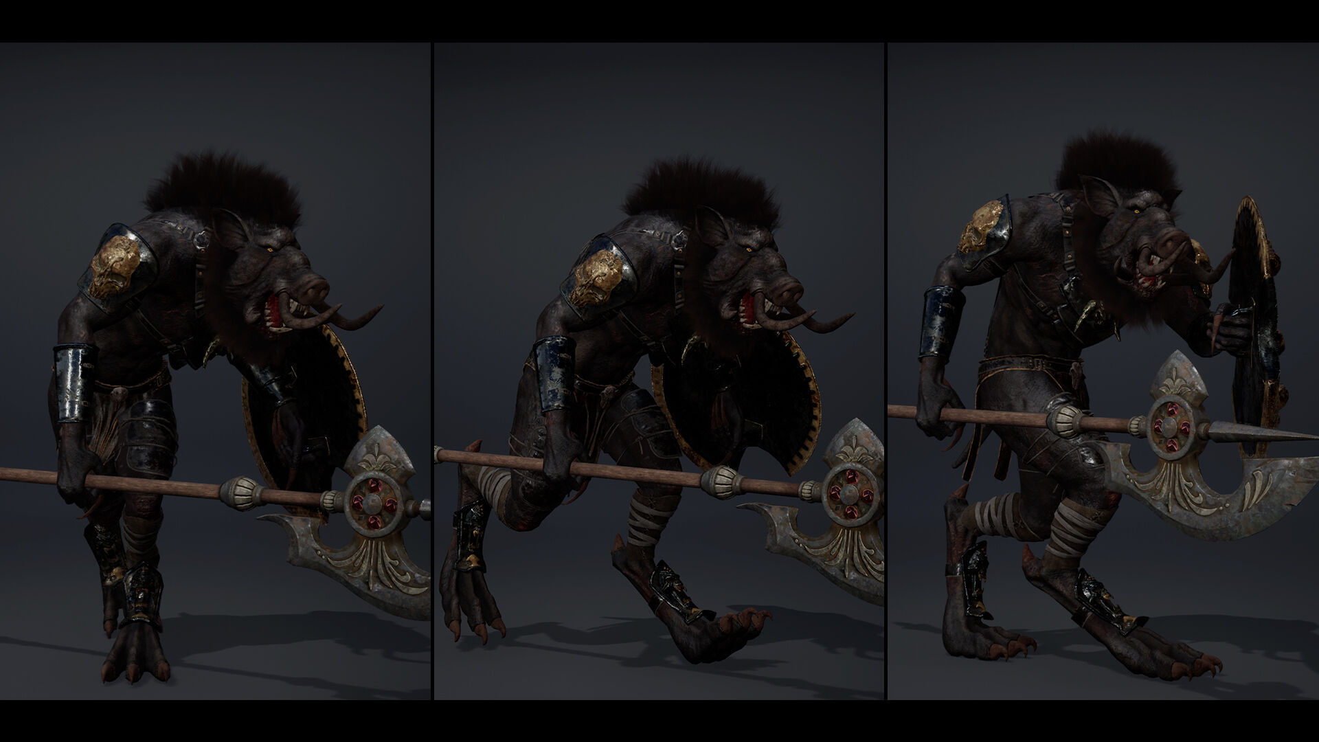 Thunder Spearman Arm1 Brutal Low-poly 3D model_12