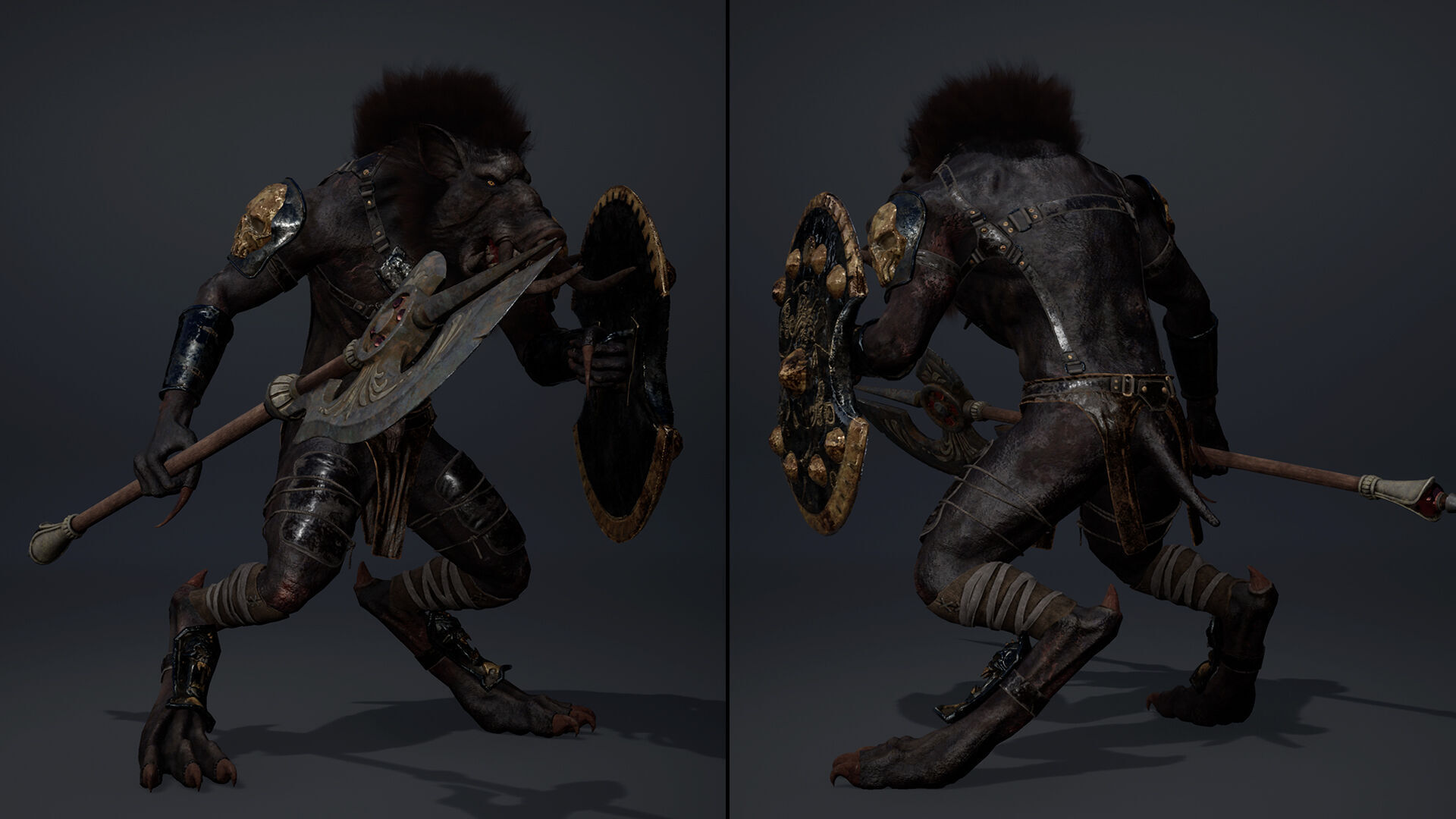 Thunder Spearman Arm1 Brutal Low-poly 3D model_6