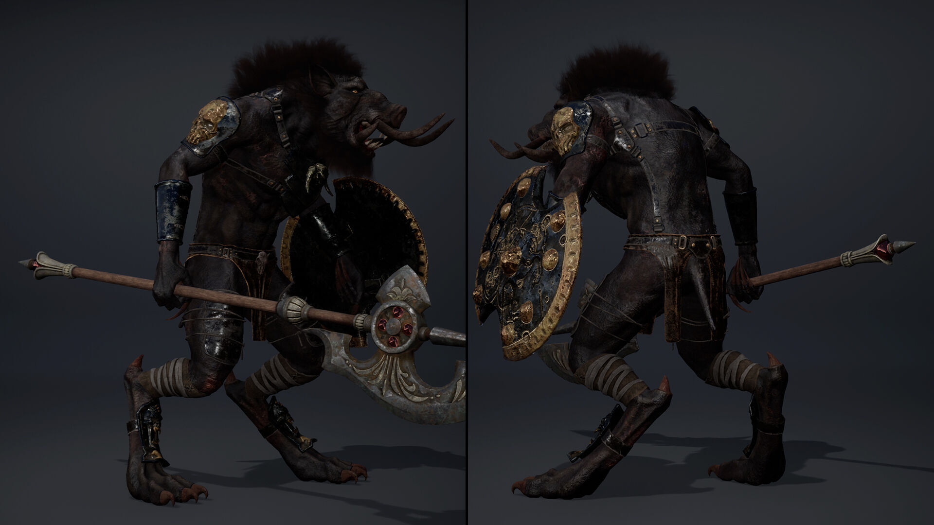 Thunder Spearman Arm1 Brutal Low-poly 3D model_5