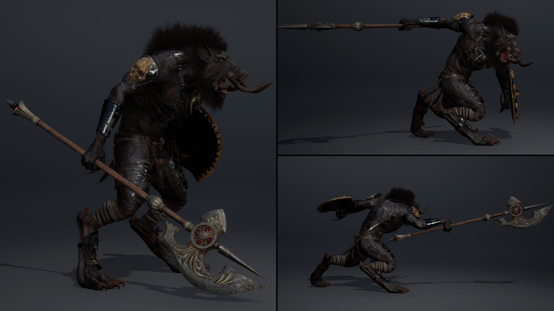 Thunder Spearman Arm1 Brutal Low-poly 3D model_7