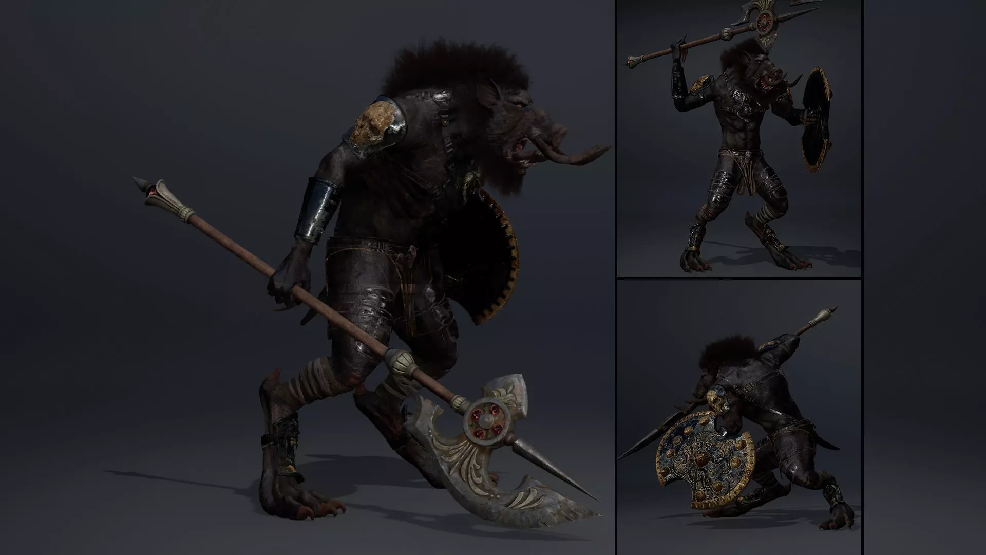 Thunder Spearman Arm1 Brutal Low-poly 3D model_0