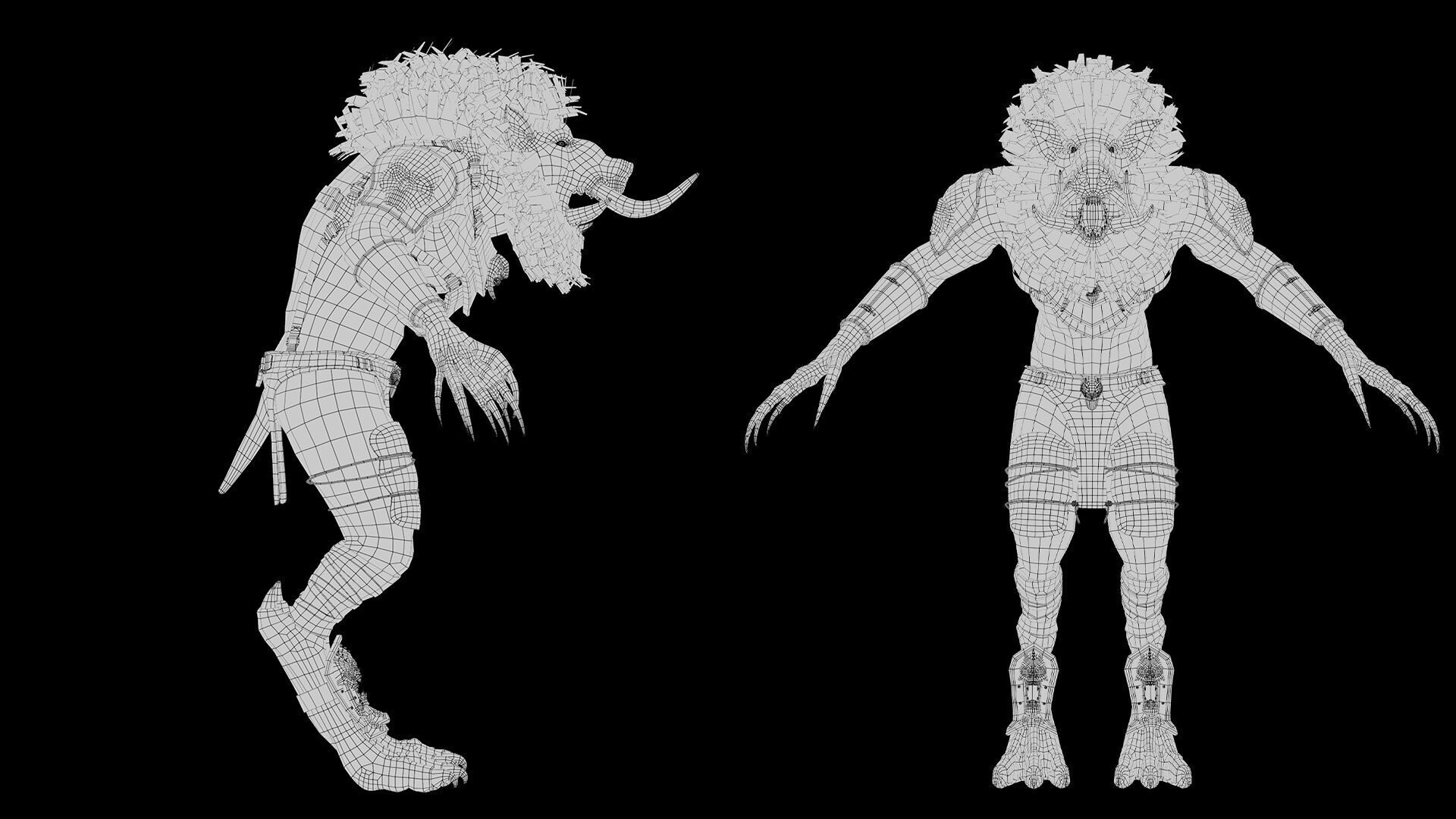 Thunder Spearman Arm1 Brutal Low-poly 3D model_20