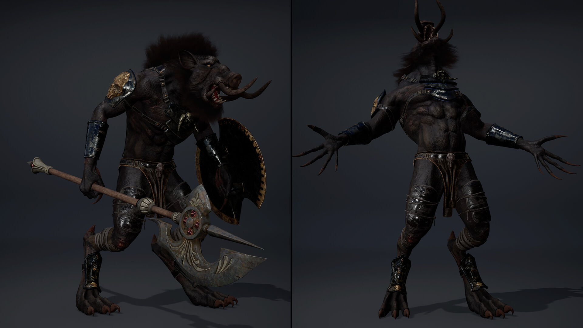 Thunder Spearman Arm1 Brutal Low-poly 3D model_10